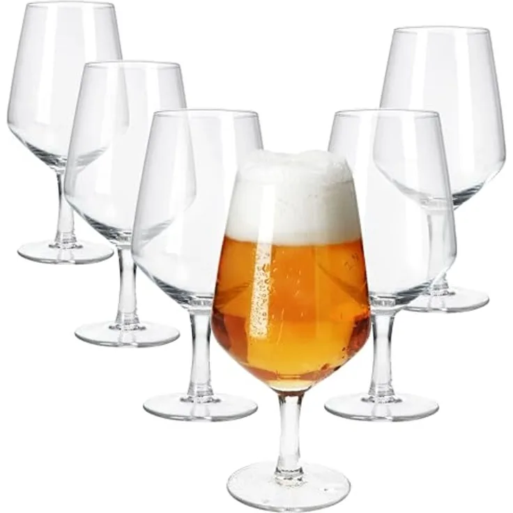 MamboCat Bierglas 6x Carré Bierglas 400ml Biergläser klar 0,35L Glas Bier-Kelch, Glas