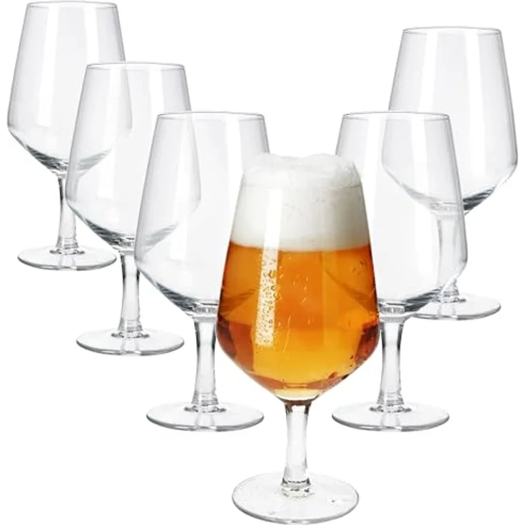MamboCat Bierglas 6x Carré Bierglas 400ml Biergläser klar 0,35L Glas Bier-Kelch, Glas – Bild 1