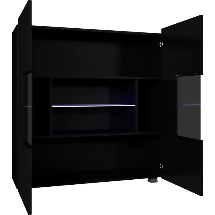 Kommode Calabrini BR01 (Farbe: Nuss Warmia, mit weißer LED Beleuchtung) – Bild 3