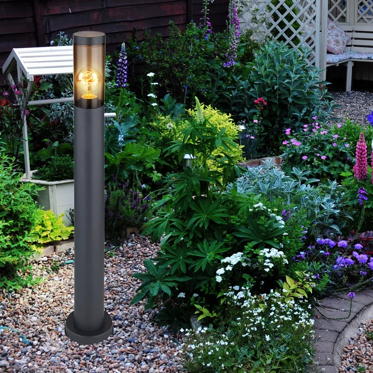 RGB LED Stehleuchte, Edelstahl, rauch, anthrazit, H 80 cm – Bild 9