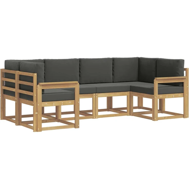 vidaXL Outdoor-Sofagarnitur 6 stk. 6-Sitzer Weiß und Anthrazit 3388111 – Bild 2