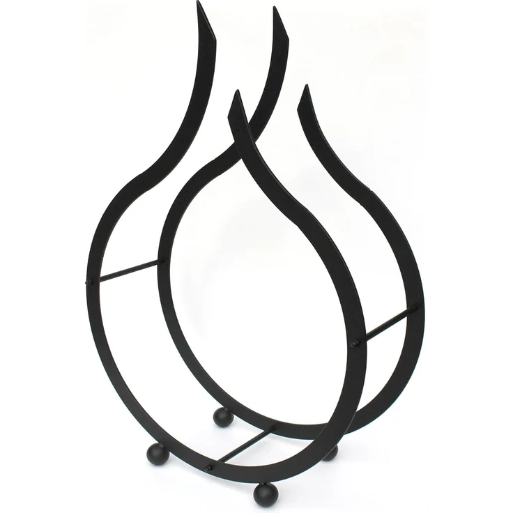 Kaminholzregal Flamme Kaminholzständer 78 cm Holzkorb Kaminholzhalter Holzregal – Bild 3