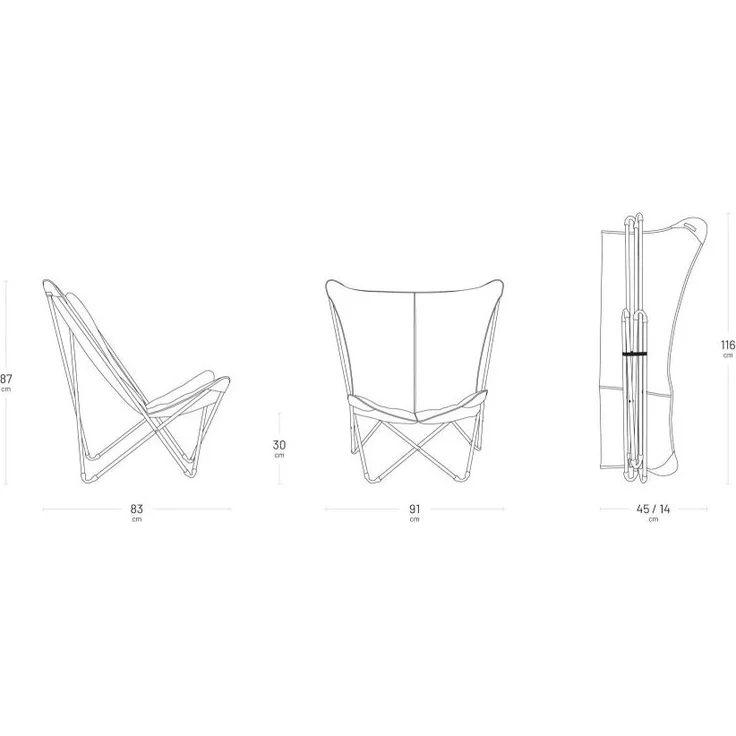 Lafuma Butterfly Chair Pop Up XL Sessel Becomfort beige Moka – Bild 4