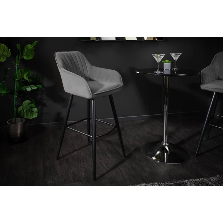 riess-ambiente Barhocker TURIN silbergrau, mit Fußablage – Bild 4