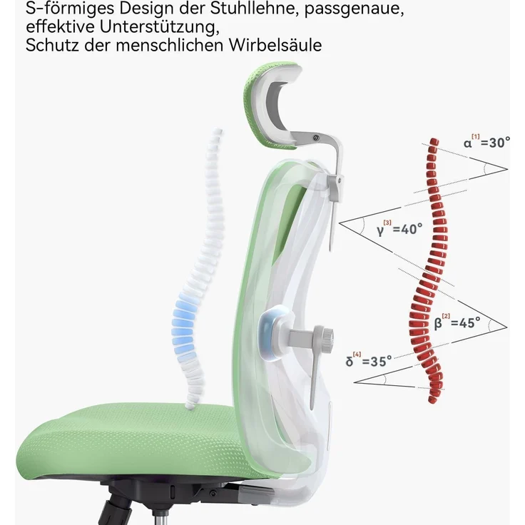 Ergonomischer SIHOO M18 Bürostuhl Verstellbare Kopfstütze – Bild 7