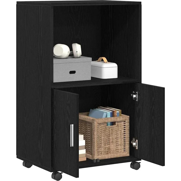 vidaXL Schrank Schwarz Eichen-Optik 55 x 40 x 82 cm 869243 – Bild 2