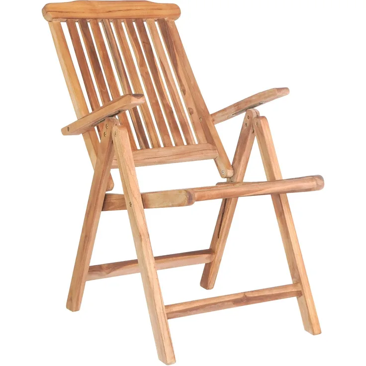 Set 2x Teak Elche Gartenstuhl 5 Positionen Balkon Terrasse Stuhl Garten Stühle