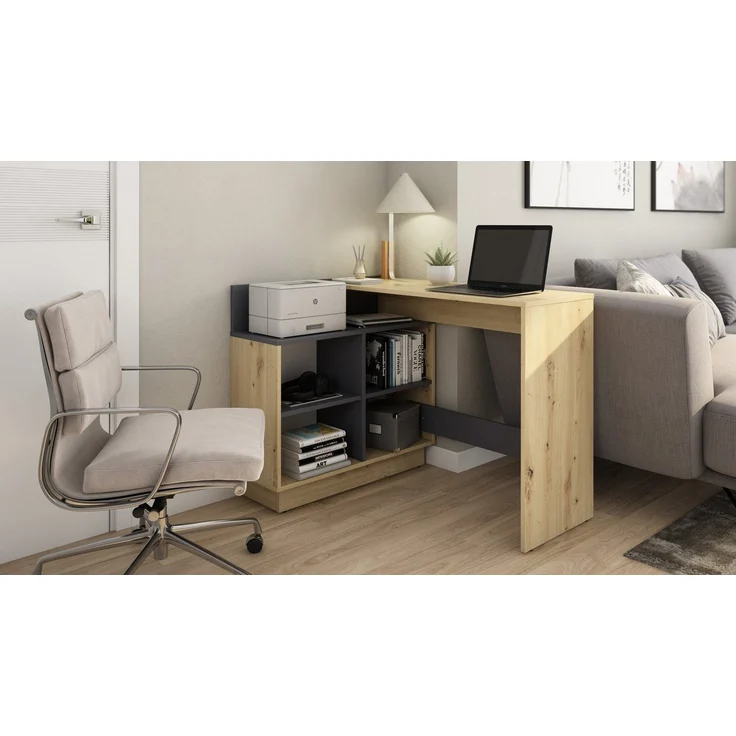 byLIVING Eckschreibtisch Bern, platzsparender Schreibtisch, rechts und links montierbar, 102x80cm. – Bild 2