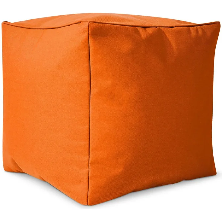 Green Bean® Sitzsack-Hocker 40x40x40cm mit EPS-Perlen Füllung - Sitz-Pouf für Sitzsäcke - Sitzhocker für Kinder und Erwachsene - Orange