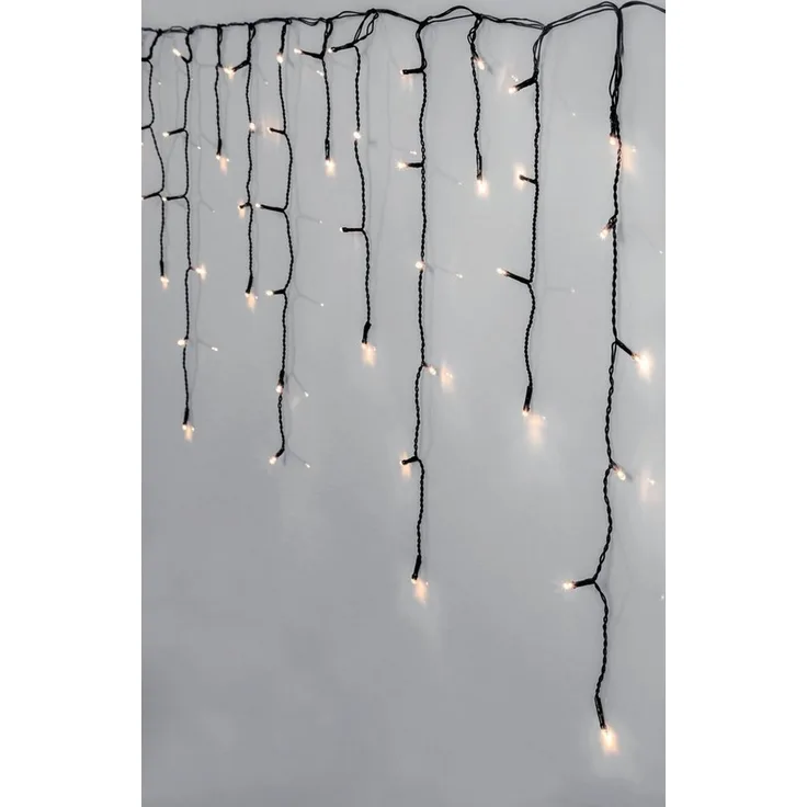 EGLO LED-Lichtervorhang CRISPY ICE WHITE, Weihnachtsdeko, 960-flammig, LED Lichterkette / schwarz / 960X0,064W / Beleuchtung - Weihnachten