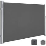 SONGMICS Seitenmarkise 180 x 300cm TÜV SÜD GS zertifiziert Markisenstoff aus Polyester 280g/m² 2 Montagearten Anthrazit GSA180G