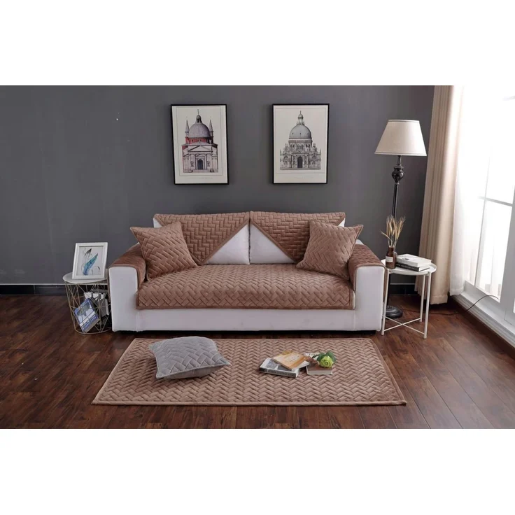 Coonoor Sofaschoner Sofahussen, Anti-rutsch, Sofa Überzug,Sofabezug 1/2/3/4 Sitzer, für L Form Sofaschoner Chaiselongue Ecksofa – Bild 3