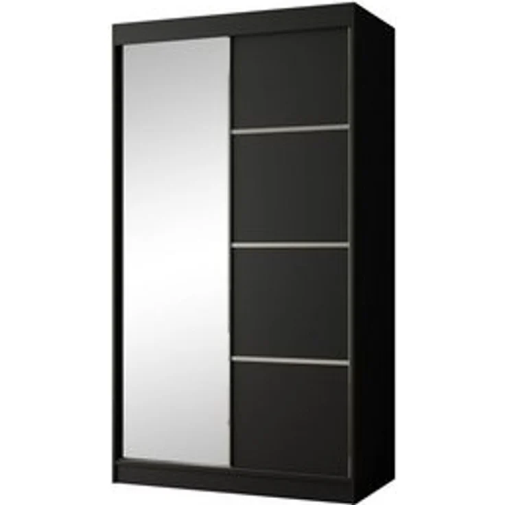 Beautysofa Schiebetürenschrank PACO (120 cm Schrank mit 3 Einlegeböden und Kleiderstange) – Bild 6