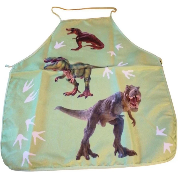 BrandMac Kochschürze Kochschürzen-Set für Kinder mit Mütze, Dinosaurier-Motiv, Grün – Bild 3