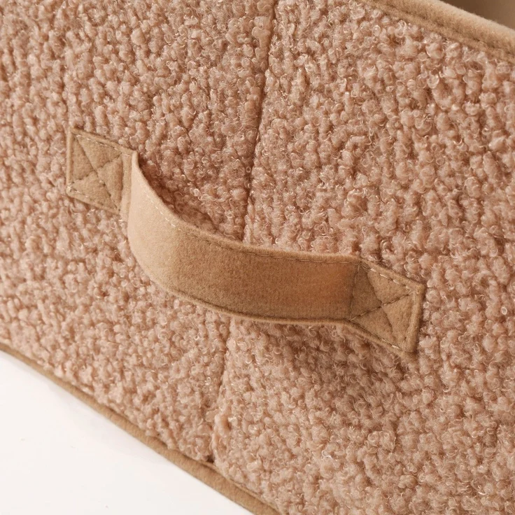 Calicosy Aufbewahrungsbox aus Bouclé-Stoff in Beige mit Fenster - L40 cm - Beige – Bild 6