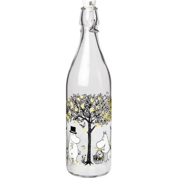 Muurla Kindergeschirr-Set Glasflasche Mumins Moomin Apples (1,0 L)