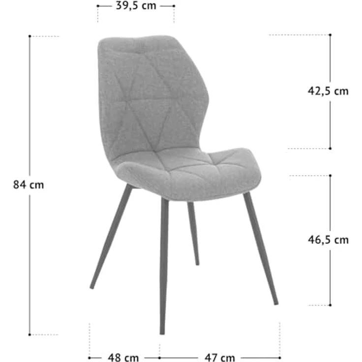 SVITA Esszimmerstuhl JAMIE (Set, 2 St), 2er Set, Küchenstühle, Stoffbezug, Beige – Bild 3