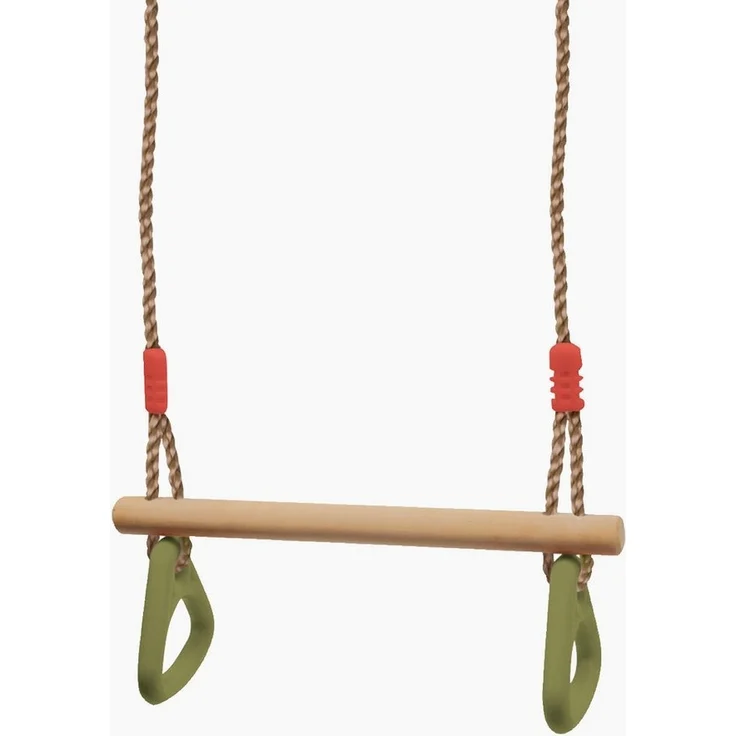 small foot 6120 Schaukel mit Turnringen 2 in 1, Kinderschaukel aus Holz, mit Metallringen zum Aufhängen, ab 3 Jahre – Bild 5