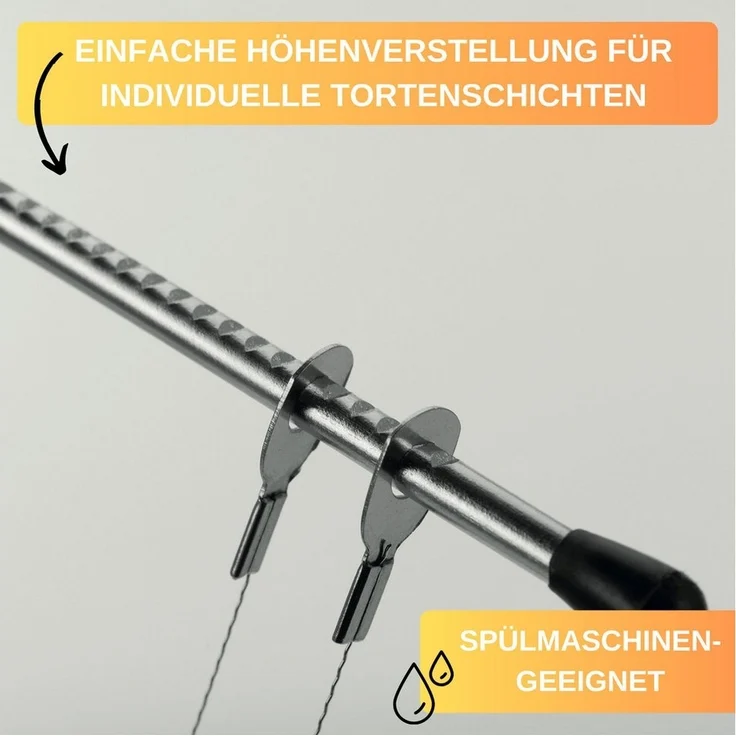 Thiru Tortenbodenteiler Premium mit gezacktem Schneiddraht, spülmaschinengeeignet – Bild 3