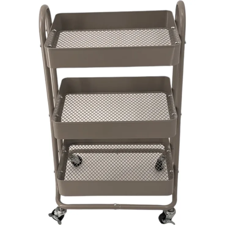 Servierwagen >RAJA< in grau, Lackiert, Metall - 46x78x34cm (BxHxT)