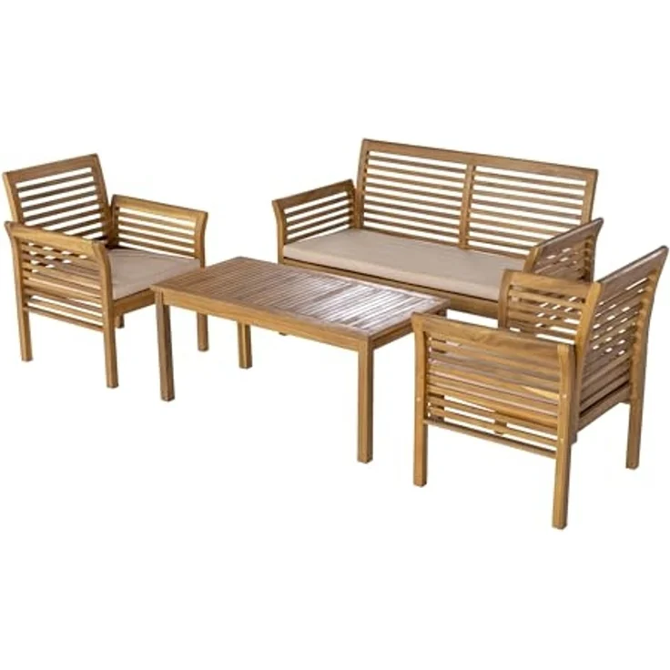 Gartenmöbelset Candela 4-tlg. Akazienholz Holzfarben [casa. pro] – Bild 2