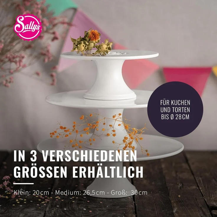 Sallys Tortenständer aus Keramik -Tortenplatte in Weiß mit Fuß, Kuchenplatte zum Dekorieren, zeitloses Design – Bild 7