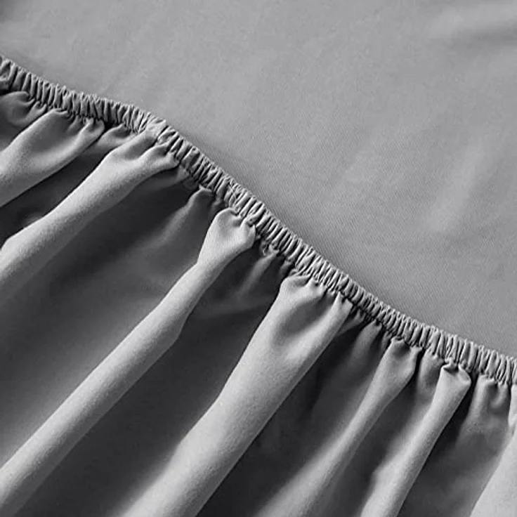 KONO Bedding Spannbettlaken - Gebürstete Mikrofaser Spannbetttuch - 30 cm Tiefe Tasche (Grau, 180x200 cm) BS-3 180 GY – Bild 5