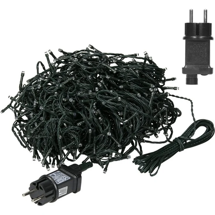 ECD Germany LED-Lichterkette Weihnachtsbeleuchtung Weihnachtslichterkette Christbaumbeleuchtung, Cluster Lichterkette 480 LEDs 36m für Innen & Außen IP44 Kaltweiß – Bild 1