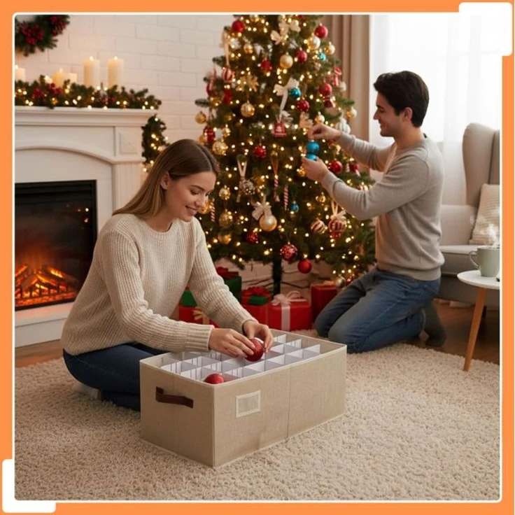 Relaxdays Weihnachtskugel Aufbewahrungsbox – Bild 2