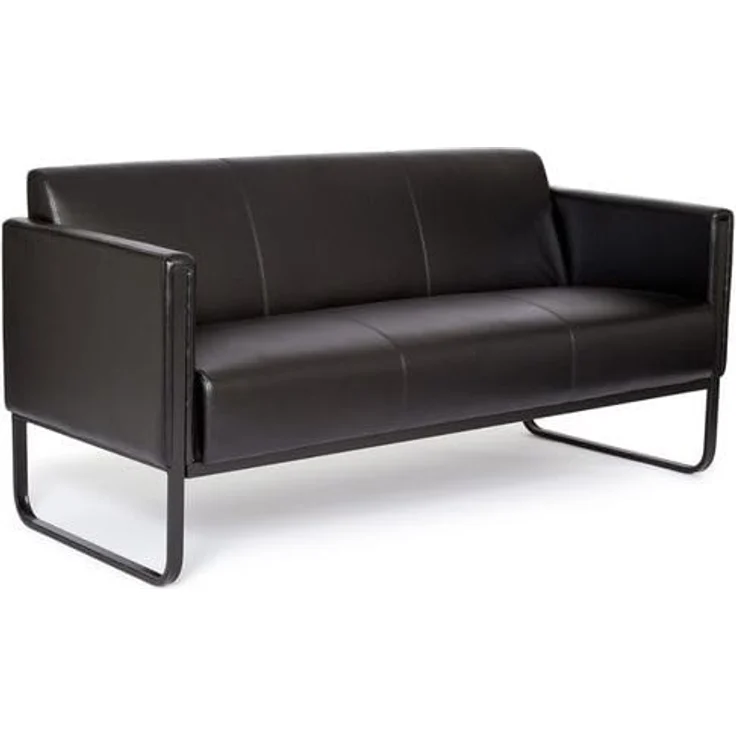 MID.YOU 3-Sitzer-Sofa, Schwarz, Textil mit Lederlook-Bezug, 159x78x71 cm, für Wohnzimmer, bis 350 kg belastbar – Bild 3