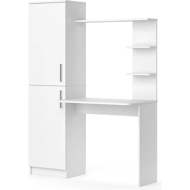 Vicco 'Tessa' Arbeitstisch, Schreibtisch mit Schrank, weiß, 168 x 52 x 122,9 cm
