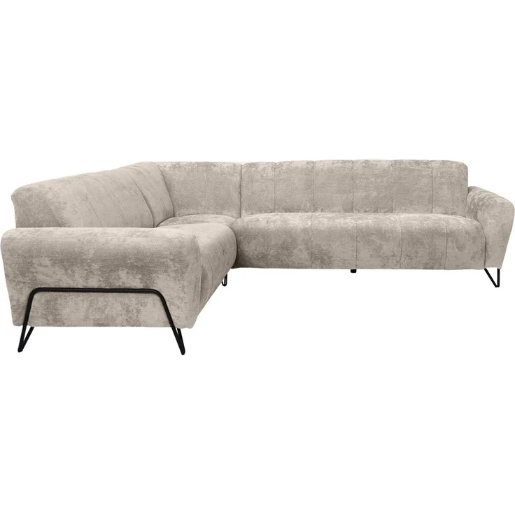 Beautysofa Ecksofa mit Metallbeine in Schwarz VOLARE L, ohne Schlaffunktion, mit höchstem Sitzkomfort – Bild 2