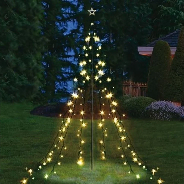 Garten-Lichterpyramide mit 200 LEDs Lichterkette Beleuchtung Lichternetz – Bild 1