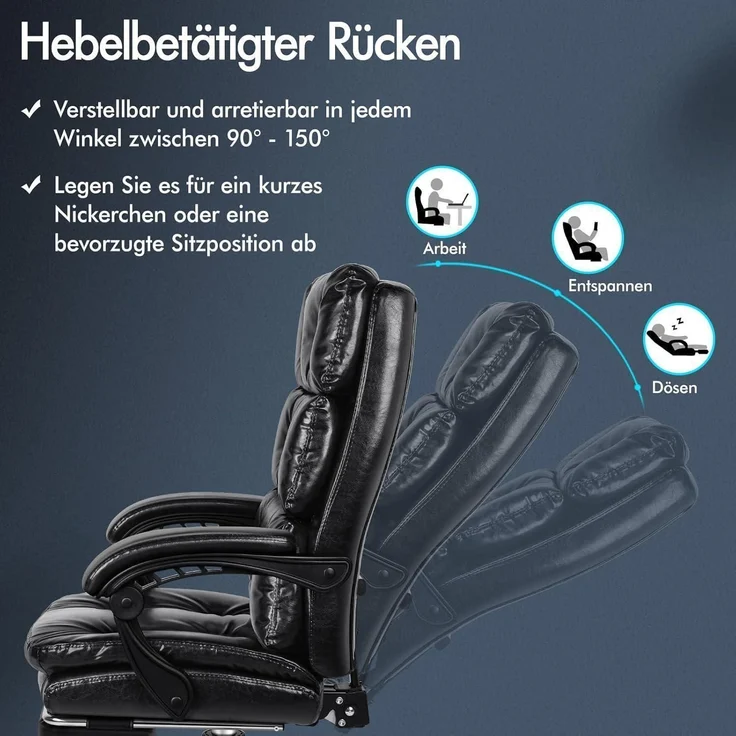 Großer Bürostuhl mit 150° Neigung und 360° Drehung, HighBack Swivel Task Chair – Bild 6