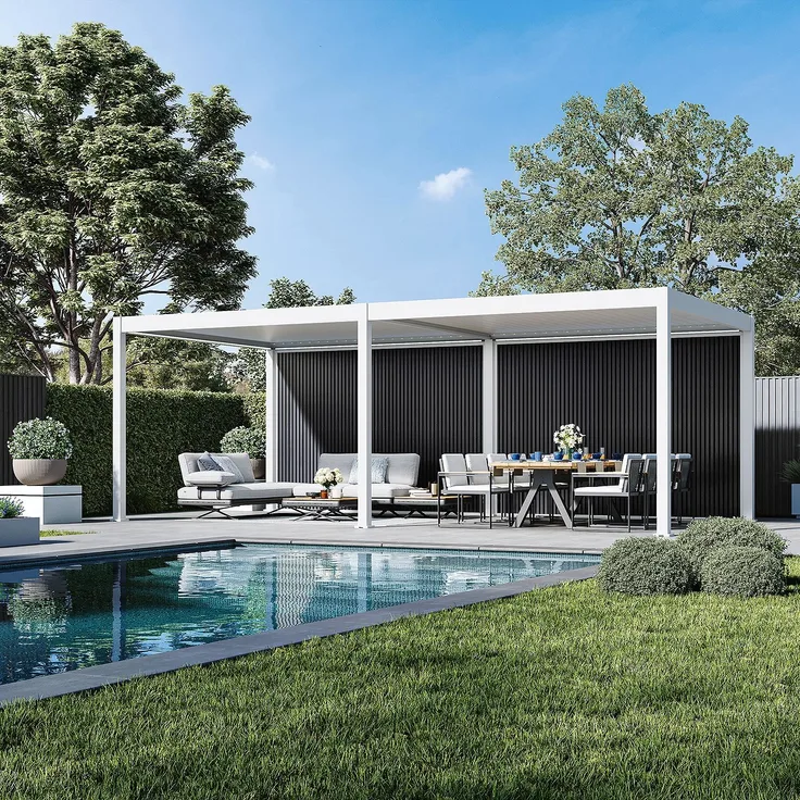 Weide WPC Sichtschutzwand anthrazit für Pergola