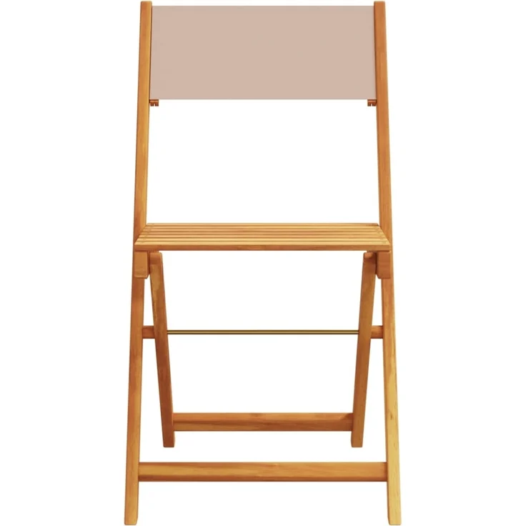 vidaXL Gartenstühle 4 Stk. Klappbar Taupe Stoff und Massivholz 3214616 – Bild 3