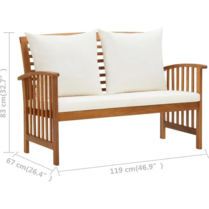 vidaXL 5-tlg. Garten-Lounge-Set mit Auflagen Massivholz Akazie 3057977 – Bild 8
