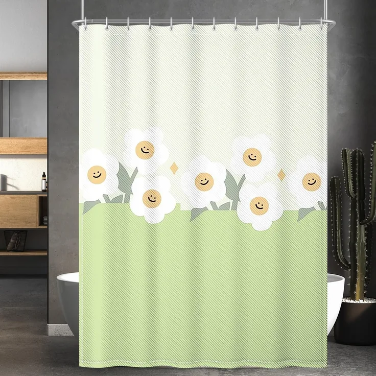 Duschvorhang 120x200 Polyester Grünes Lächeln 120 x 200 cm