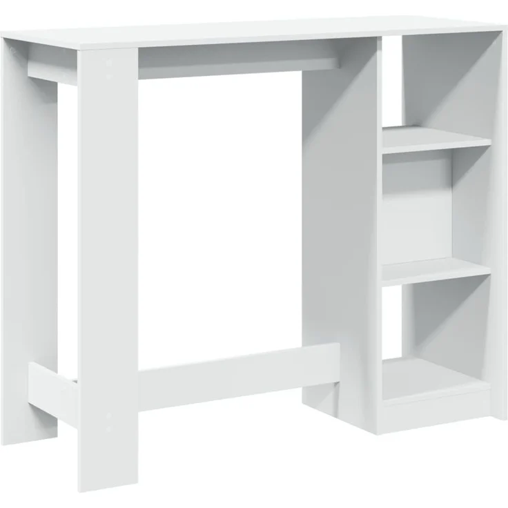vidaXL Bartisch mit Regal Weiß 124x46x103,5 cm Holzwerkstoff 854391 – Bild 5