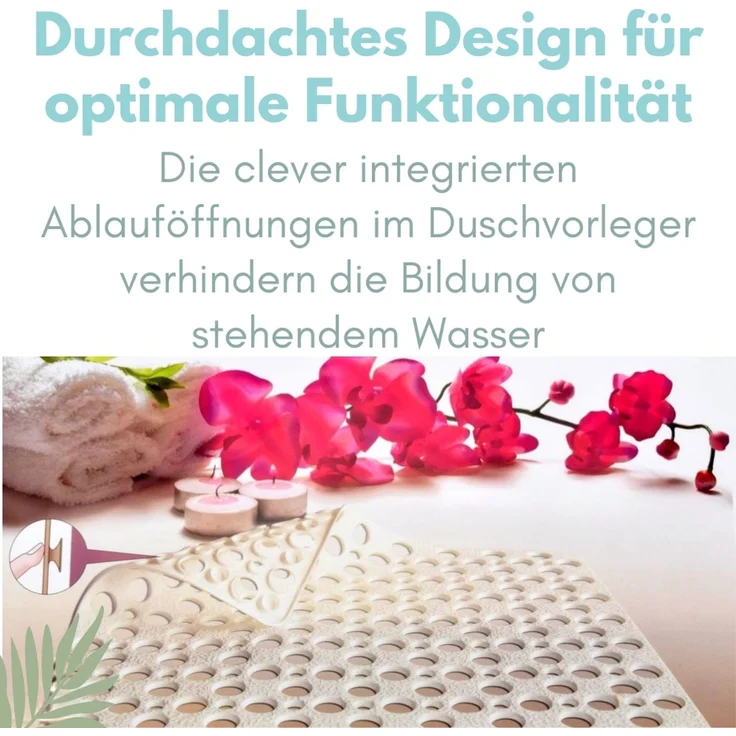 2er Set Duschmatte Rutschfest Duschwanneneinlage Antirutschmatte Dusche Rutschfeste Badematte Duscheinlage Duschvorleger Rutschmatte 53x53 cm – Bild 5