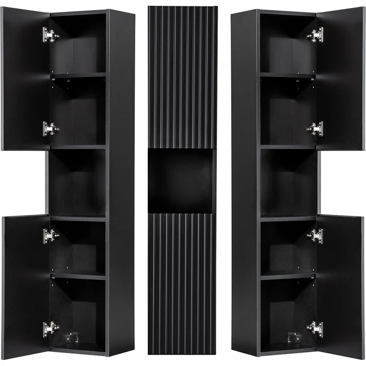 Hochschrank, schwarz, NEWPORT-56-BLACK – Bild 3