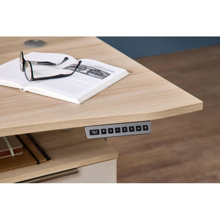 Komplettbüro SANTORIN I Riva Eiche & Glas Cashmere 10-teilig – Bild 5
