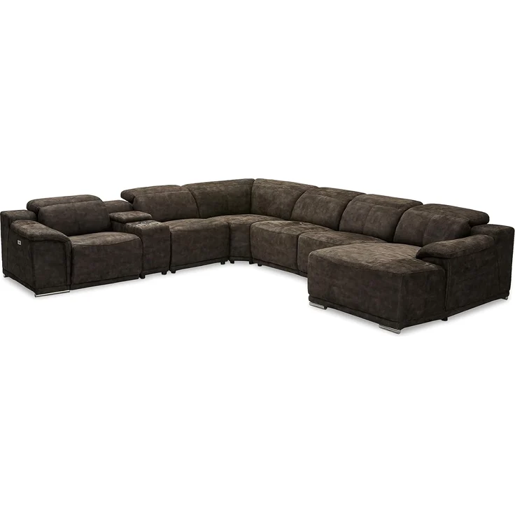 Ibbe Design Modul Sofa Braun Stoff 1 Sitzer mit Armlehne Rechts Elektrisch Verstellbar Relaxfunktion mit mit verstellbare Kopfstütze Alexa, 105 x 102 x 73 cm – Bild 9