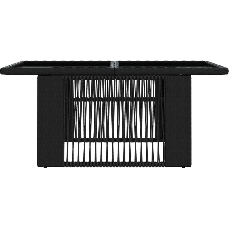 vidaXL Gartentisch Schwarz 100 x 55 x 37 cm PE Rattan und Glas 42035136 – Bild 4
