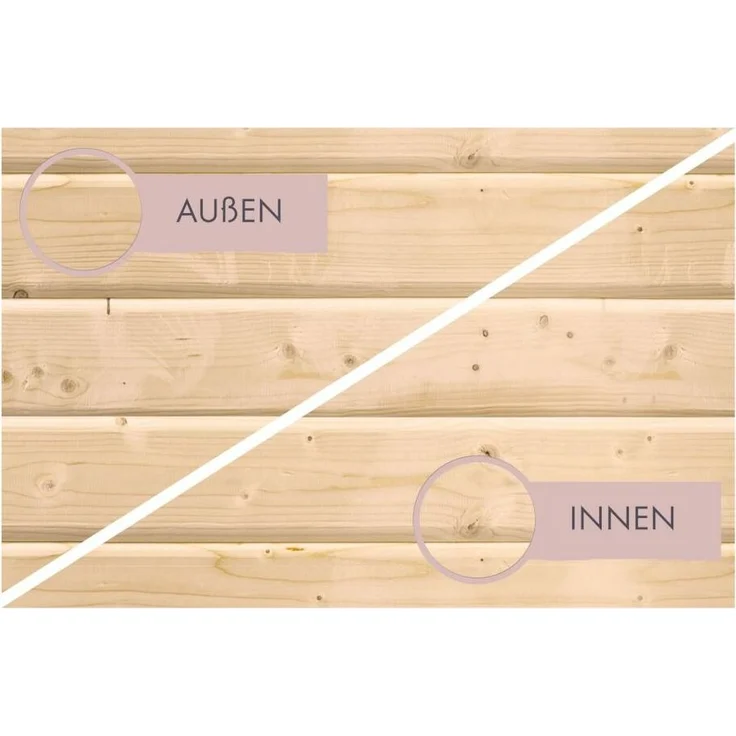 Karibu Saunahaus Laguna mit 9kW Ofen in zwei Farben erhältlich naturbelassen – Bild 3