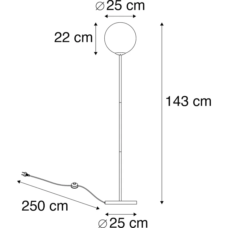 Qazqa Stehlampe Pallon, ohne Leuchtmittel, E27, Rosa, Art Deco, Glas, 1-flammig – Bild 2