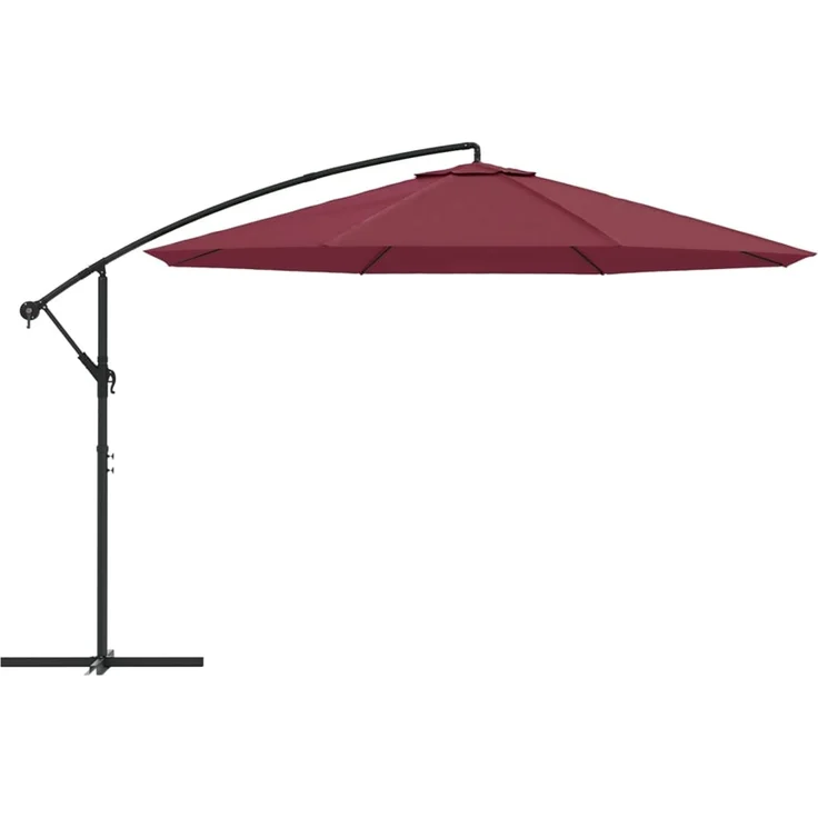 vidaXL Ampelschirm mit Aluminium-Mast 350 cm Bordeauxrot 44507 – Bild 2