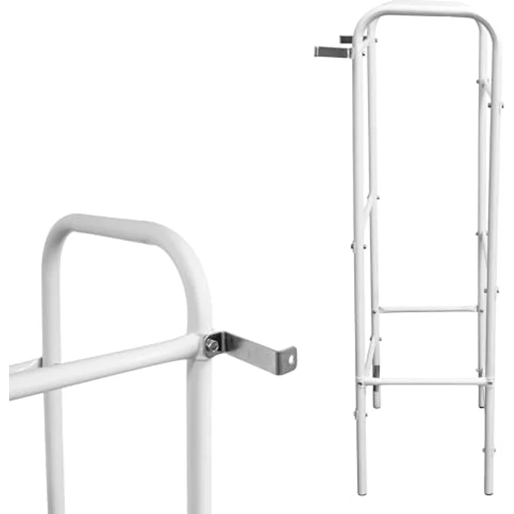 Spetebo Kastenständer 3er Metall Getränkekisten Ständer weiß 116 x 50 cm, Set 10-tlg, für 3 Getränkekisten oder Universalboxen in ca. 45 cm x 35 cm x 27 cm – Bild 4