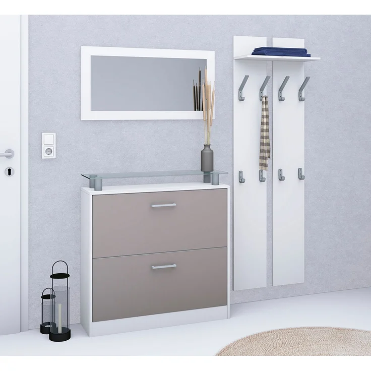 borchardt Möbel Garderoben-Set Finn, (Set, 3-St), mit Glasablage – Bild 5