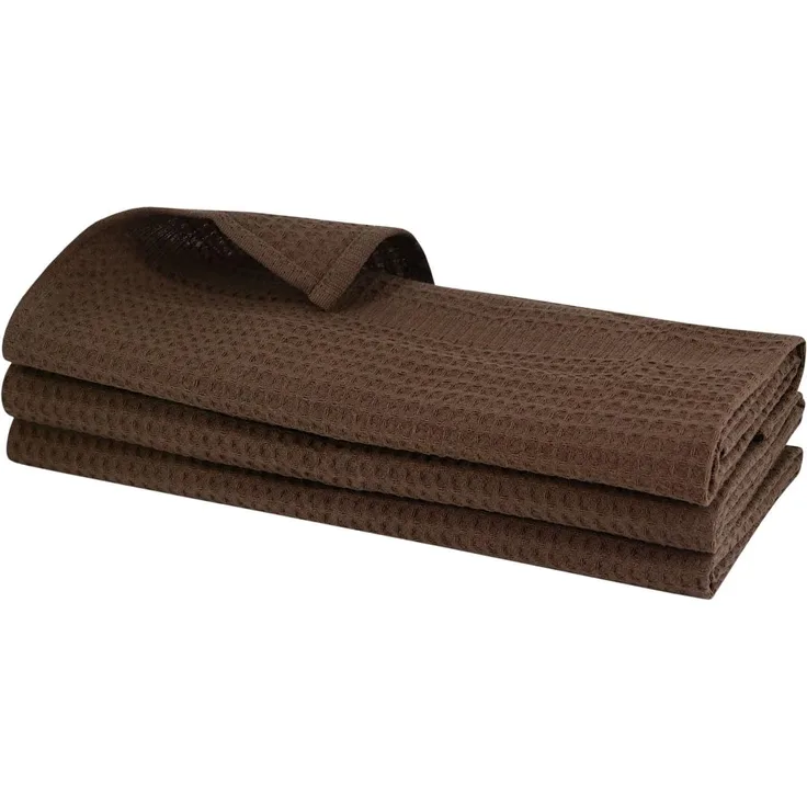 Engelland Geschirrtuch Poliertuch, (Vorteils-Set, 3-tlg, Waffel-Pique), 100 % Baumwolle, integrierte Aufhängeschlaufe, 70 x 50 cm
